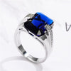 Trendy Bohemian Geometric Crystal Inlaid Ring Men's Ring Austrian Rhinestone Inlaid Metal Ring Accessories Party Jewelry