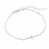 925 Sterling Silver Bracelets for Women Silver Jesus Cross Bracelet Women Sideways Cross Bracelet Girl Gift