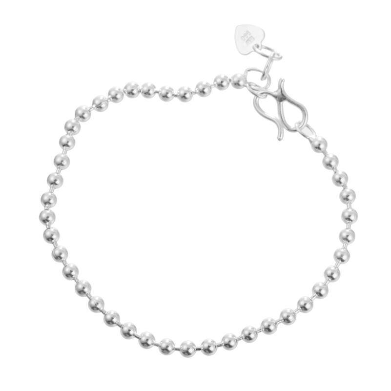 925 Sterling Silver Bracelets for Women Simple Bead Bracelet Casual Stackable Bracelet Everyd Jewelry