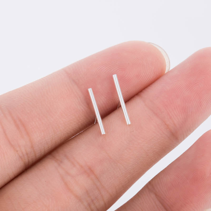 925 Sterling Silver Earrings Simple Square Bar Earrings for Women Small Bar Earrings Fine Jewelry Bohemian Earrings