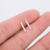 925 Sterling Silver Earrings Simple Square Bar Earrings for Women Small Bar Earrings Fine Jewelry Bohemian Earrings