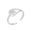 925 Sterling Silver Origami Star Ring Hollow Drop Shape Ring Charms Best Lovers Gift Cute Adjustable Rings for Women