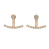 Heart Zircon Earring Jackets for Women Silver Color Bar Double Side Ear Cuff Earring Fashion Summer Jewelry Dropshipping