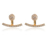 Heart Zircon Earring Jackets for Women Silver Color Bar Double Side Ear Cuff Earring Fashion Summer Jewelry Dropshipping
