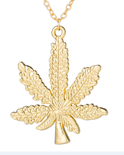 Maple Leaf necklaces & pendants Gold Silver Color boho Cannabiss Weed Herb Charm Necklace Hop Tropical Leaf Jewelry