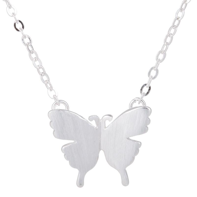 Real 925 Sterling Silver Long Lovely Butterfly Necklaces Pendant Fashion Sterling-Silver-Jewelry Stament Necklace Women