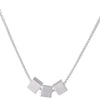 Women Silver Color Tiny 3 Square Necklace New Fashion Geometric Wedding Jewelry 925 Sterling Silver Fine Pendant Gifts