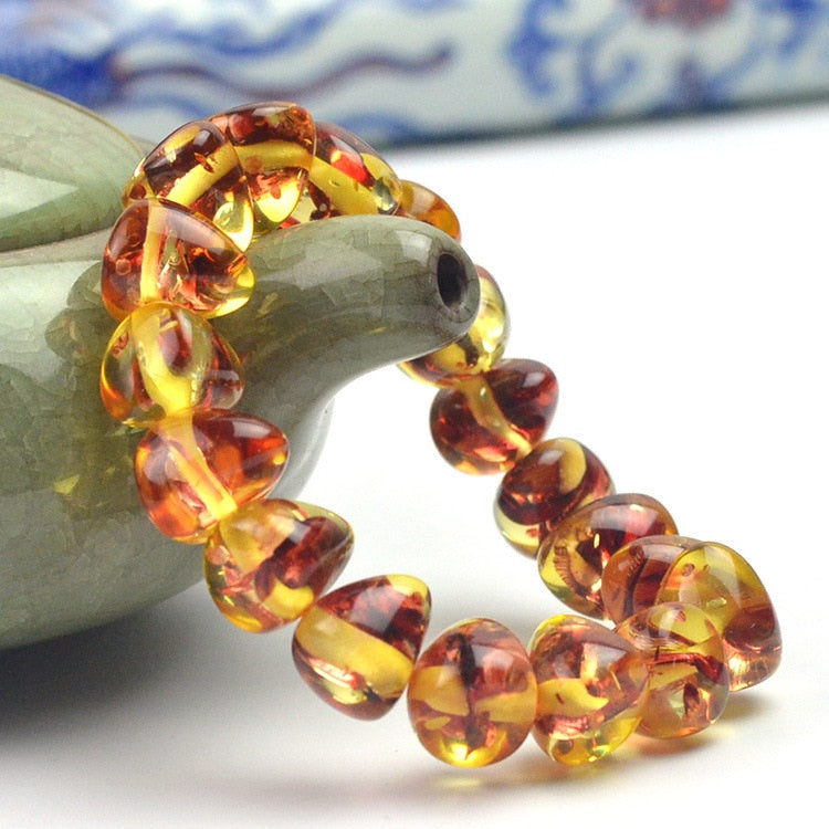 High Amber Floating Brine Bracelet Fashion Beeswax Beaded Elastic Line Bracelets For Men&Women Can Drop Shipping