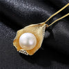High Jewelry 925 Sterling Silver Necklace Seashell Design Natural Pearl Pendant Necklace Woman Glamour Jewelry 18k gold