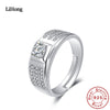 High Jewelry 925 Sterling Silver Ring Men'S National Wind Silver Zircon Crystal Ring Engagement Ring