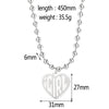 High Polished IGIRL Heart Necklace I GIRL Stainless Steel Heavy Duty Gothic Streetwear Bead Chain Choker Necklace Bijoux Femme