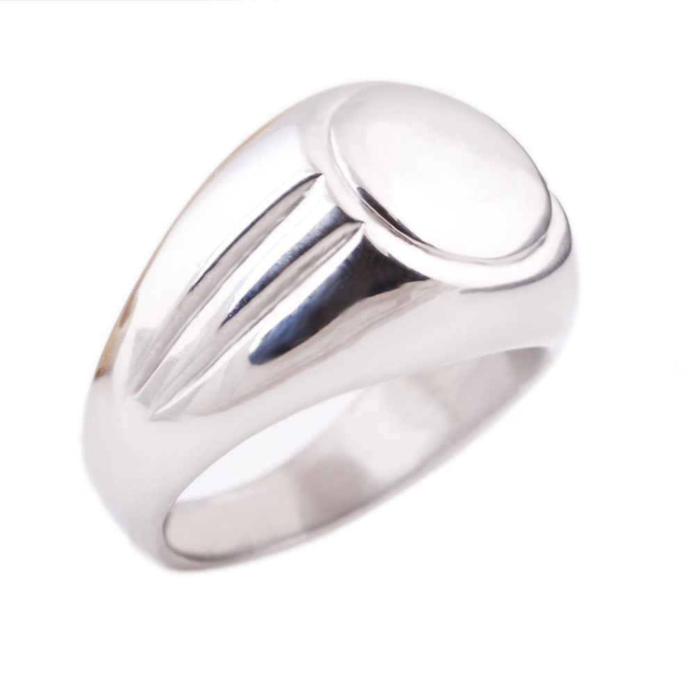 High Polished Signet Solid Stainless Steel Man Ring 316L Stainless Steel Biker Ring for Men