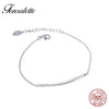 High Polished Simple Line Bar Bracelet Sterling Silver Cubic Zirconia Horizontal Half Pave Cz Stick Bracelets&Bangle gift ZK40