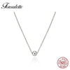 High Polished Simple Sterling Silver Solid Ball Mirror Beads Necklace Tiny Dot Pendant Woman Chain Necklaces 5mm   ZK30