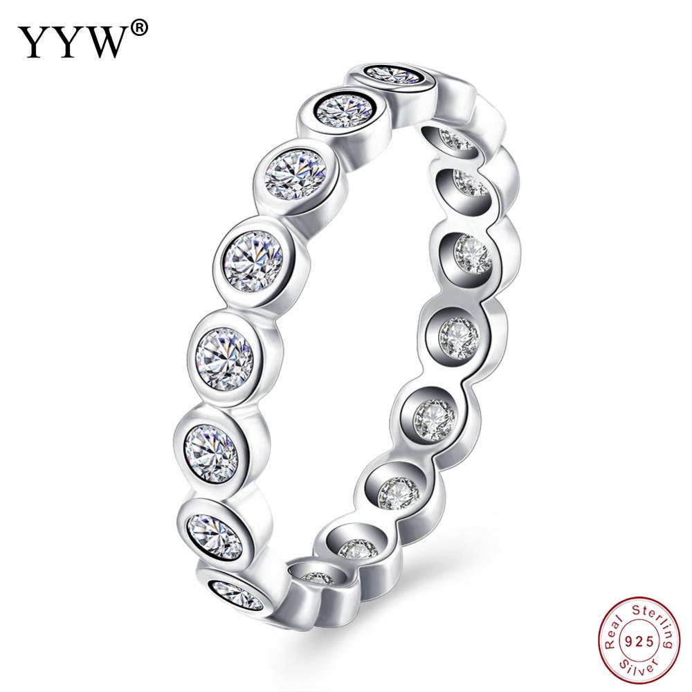 High Quality 100% 925 Sterling Silver Stackable Ring For Women Luxury Original Jewelry Gift