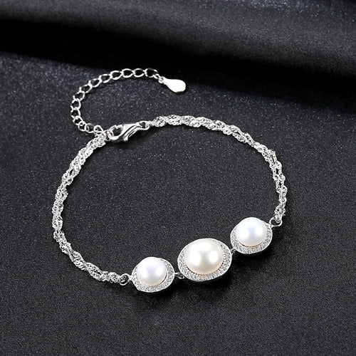 High Quality 100% Natural Pearl Bracelets Pink Purple White Color for Women Fashion Jewelry Gifts