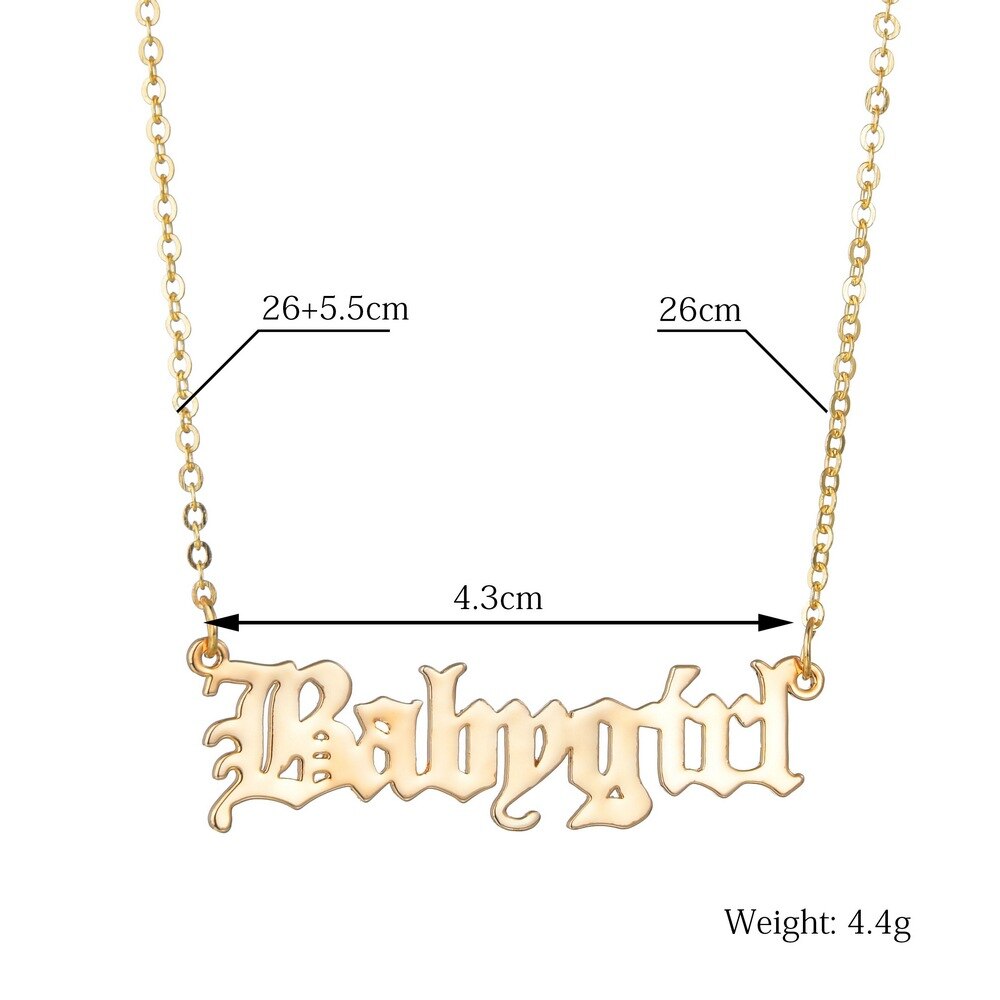 2021 Simple Jewelry Gold Silver Color Babygirl Letter Necklace Name Pendants Lovely Gift for the Mom