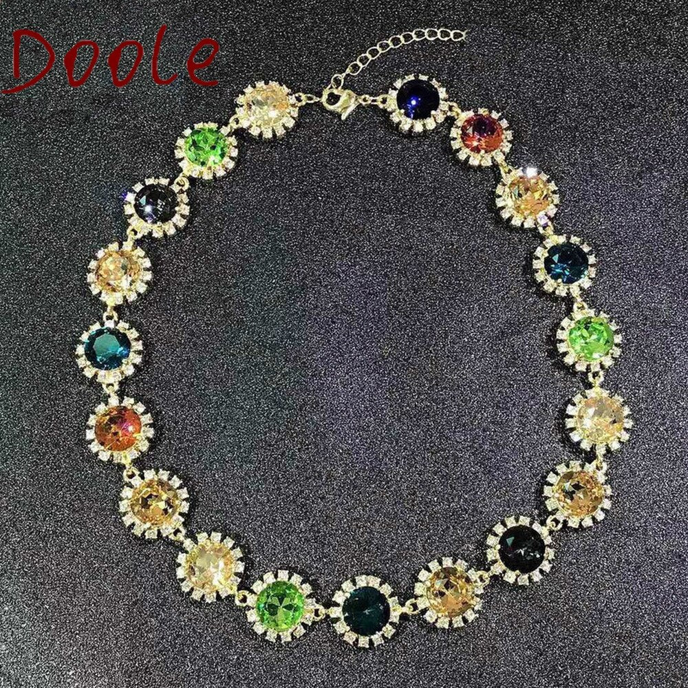 High-Quality 2022 SWA New, Stylish Glamour Jewelry Vintage Baroque Contrast Crystal Women Necklace Name Necklace