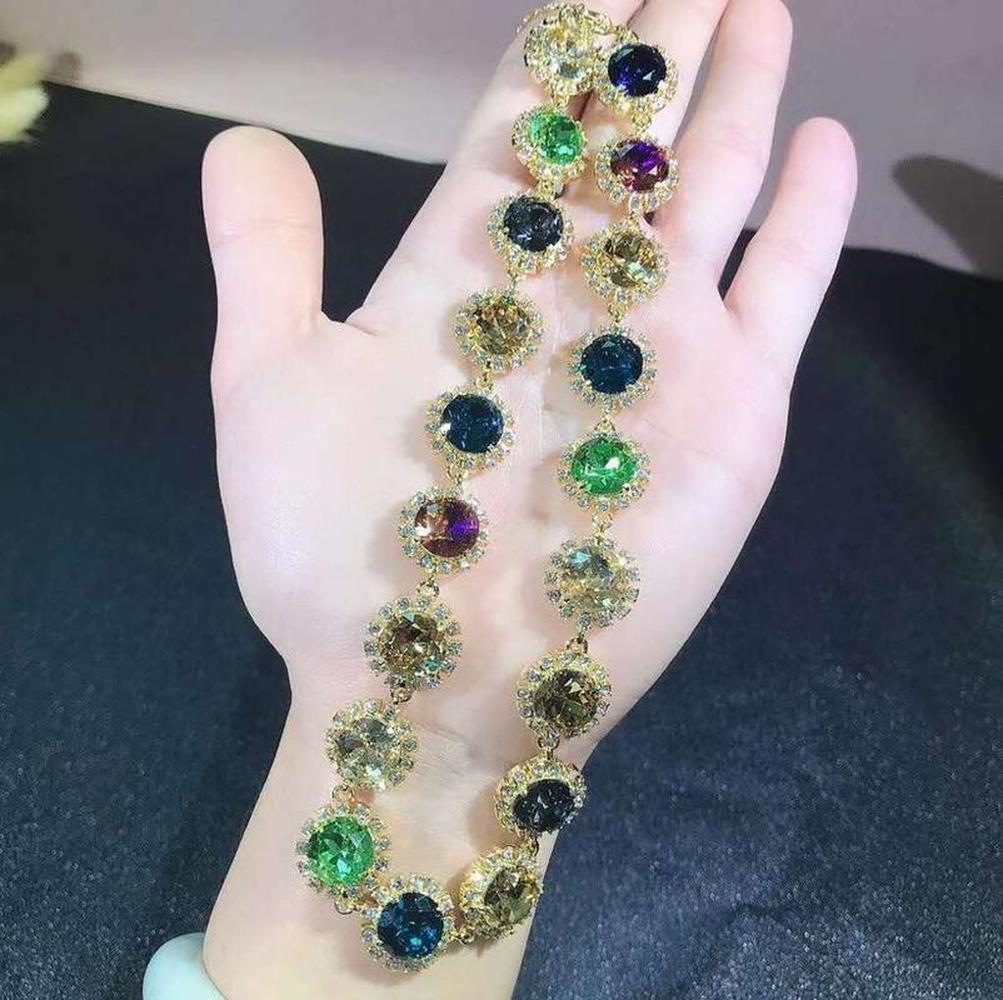 High-Quality 2022 SWA New, Stylish Glamour Jewelry Vintage Baroque Contrast Crystal Women Necklace Name Necklace