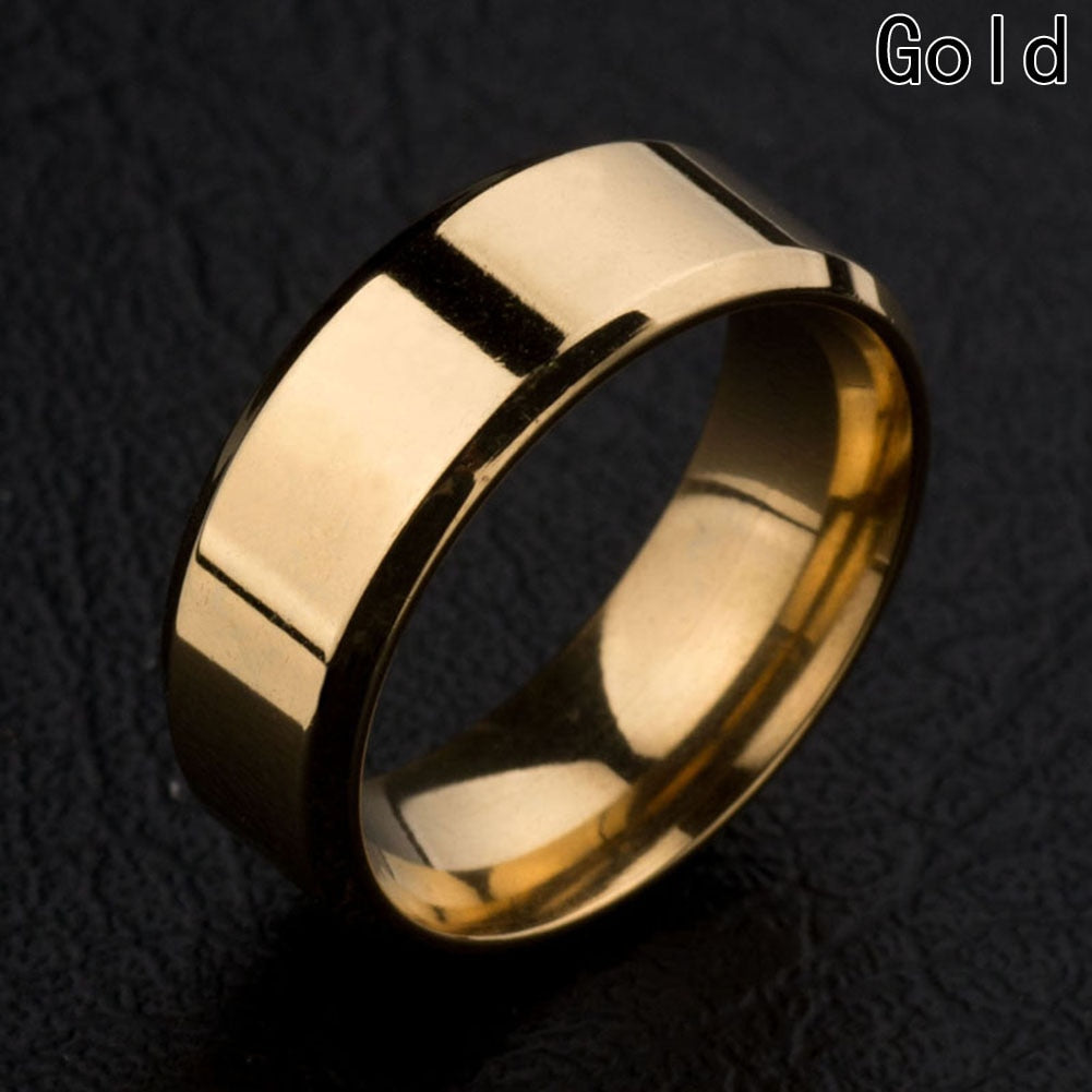 High Quality 4 Colors Black Gold Silver Red Stainless Steel Charming Male Ring Fashion Jewelry Accessories