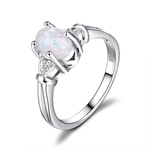 High Quality 6X8MM Oval Opal Rings Wholesale Silver 925 Rings For Girl Women's Fine Jewelry New Trendy 2020 Party Ring On Sale