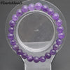 High Quality 8mm Natural Amethyst Smooth Stone Round Beads Elastic Line Bracelets Fashion Woman Jewelry