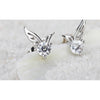 925 Stamp Silver Color Charm Earrings Angel Wings Studs Earring Women Girl Ladies Jewelry Wedding Christmas Gift