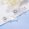 925 Stamp Silver Color Crystal Strawberry Earrings Pretty Cat Studs Earring Women Girl Ladies Jewelry Wedding Gift