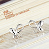 925 Stamp Silver Color Earrings Butterfly Hollow Studs Earring Women Girl Ladies Jewelry Christmas Gift