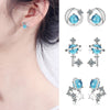 925 Stamp Silver Color Planet Charm Earrings Bule Studs Earring Women Girl Ladies Jewelry Christmas Gift