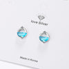 925 Stamp Silver Color Zircon Charm Earrings Style Studs Earring Women Girl Ladies Jewelry Wedding Gift
