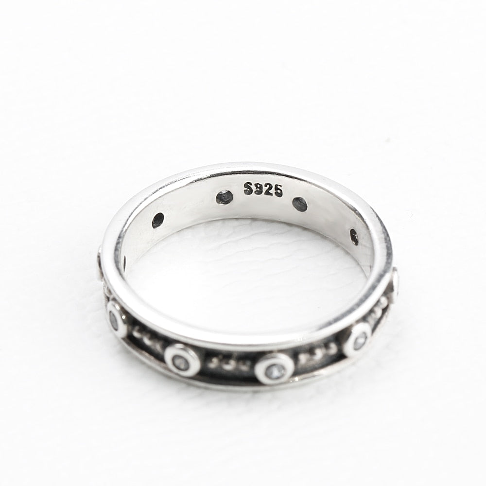 High Quality 925 Sterling Silver Continuation of love Pave Setting Clear CZ Ring with European Style Jewelry Making for Women