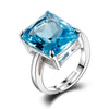 High Quality Aquamarine Rings For Women 12x16MM Sky Blue Stones Silver 925 Jewelry Wedding Ring Engagement Party Gift Wholesale