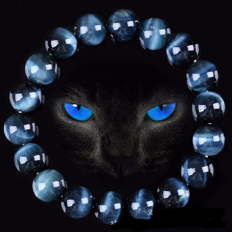 High Quality Blue Tiger's Eye Buddha Bracelets Natural Stone Round Beads Elasticity Rope Men Women Bracelets Drop Shipping