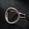 High Quality Brand Jewelry Rose Gold and Silver Circles Rings Exquisite Micro Pave Zircon Trendy Knuckle Ring for Women