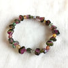 High Quality Brazil Natural Green Pink Red Yellow Watermelon Tourmaline Multi-color Bracelet Nugget Round beads 5x7mm 05166
