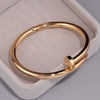 High Quality Charming Gold Colour Women Cuff Nail Bangles Simple Style Elegant Metal Bracelet & Bangle For Women Accessories S17