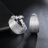 Classic 925 Sterling Silver Retro line stud Earring for Woman Jewelrywedding party Holiday Gifts