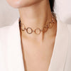Copper Geometric Round Circle Unique Design Chocker Necklace Women Trendy Hyperbole collares