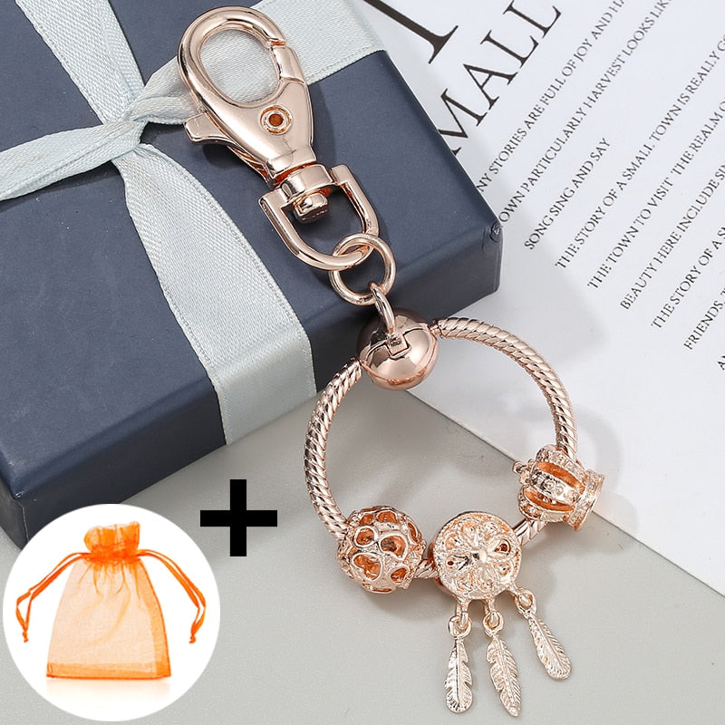 Crown Dream Catcher Charms Keychains For Women Bag Pendant Jewelry Car Key Ring Key Chains