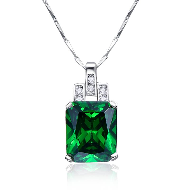 High Quality Emerald Necklace Jewelry 6.95ct Pendant Necklace Vintage Silver 925 Sterling chain jewelry accessories best friend