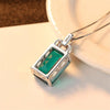 High Quality Emerald Necklace Jewelry Pendant Necklace Vintage Silver 925 Sterling Box Chain Jewelry Accessories Best Friend