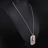 Men Military Army Bullet Charm Dog Tags SINGLE EMBOSSED Chain Pendant Necklace Jewelry Gift