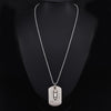 Men Military Army Bullet Charm Dog Tags SINGLE EMBOSSED Chain Pendant Necklace Jewelry Gift