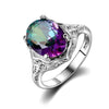 High Quality Genuine Rainbow Fire Mystic Topaz Ring Solid 925 Sterling Silver Jewelry Best Gift For Women Fine Jewelry Wholesale