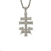 Hip Hop Rhinestones Paved Iced Out Stainless Steel Caravaca Angel Cross Pendants Necklaces for Men Rapper Jewelry