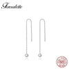 High Quality Jewelry 925 Sterling Silver Beads Threader Tassel Earrings Tiny Ball Drop Long Chain Dangle Earring3cm/6cm/9cmZK30