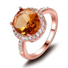 High Quality Luxury 925 Silver Rings for Women Champagne Gemstone Citrine Ring Romantic Gift Weeding Jewelry 10x12MM Size 6-10