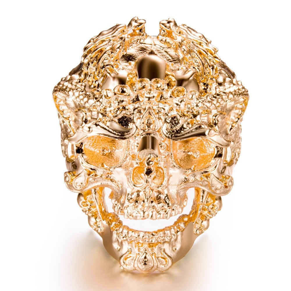 High Quality Men's Alien Skull Vintage Dragon Punk Signet Rings Male Anel Anillos Anelli Jewelry Gift
