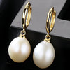 High Quality Natural Pearl Hoop Earrings For Women 100% 925 Sterling Silver Style Earring Elegant Wedding Fine Jewelry